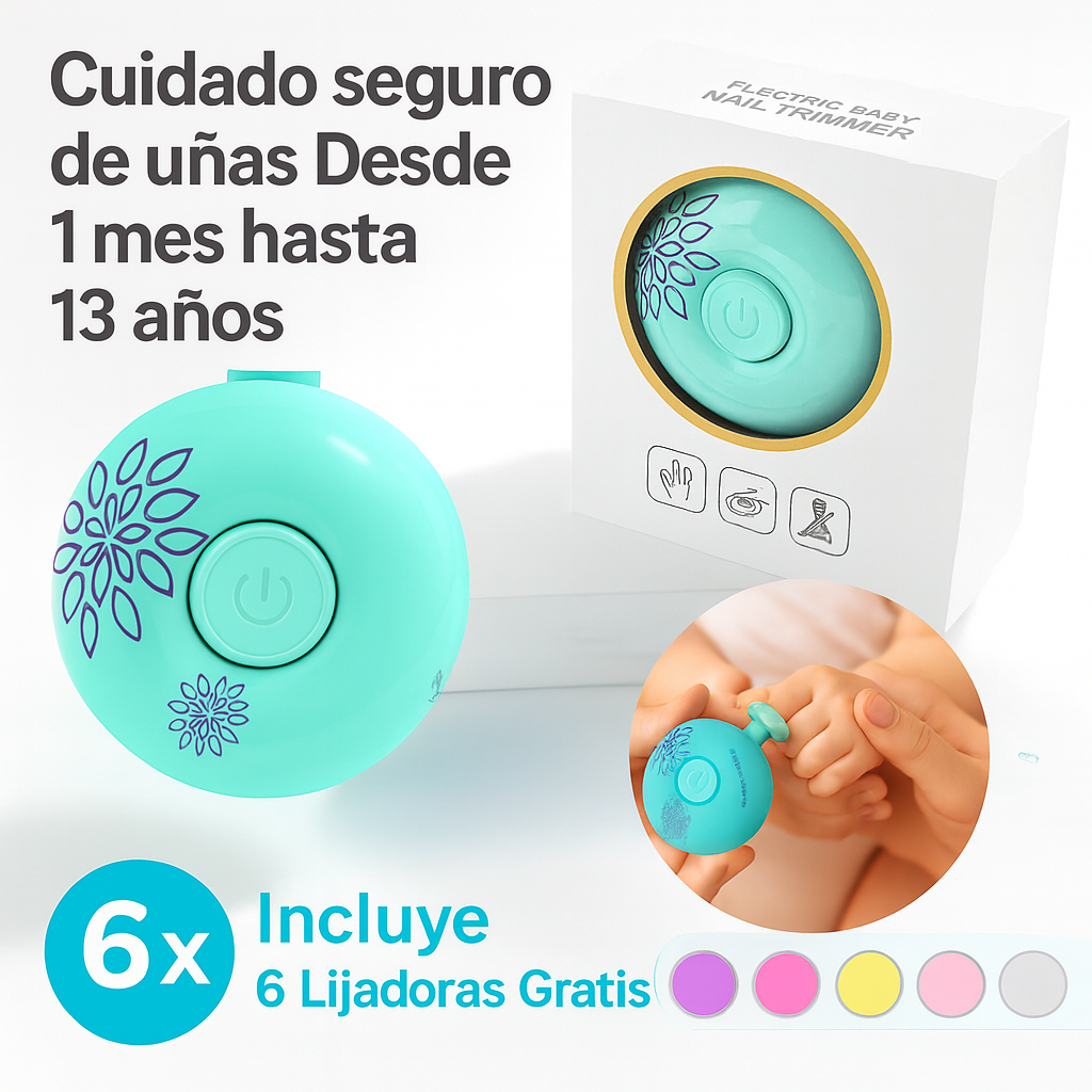 Cortaúñas Eléctrico para Bebés. Pule y recorta sin dolor ni riesgos.